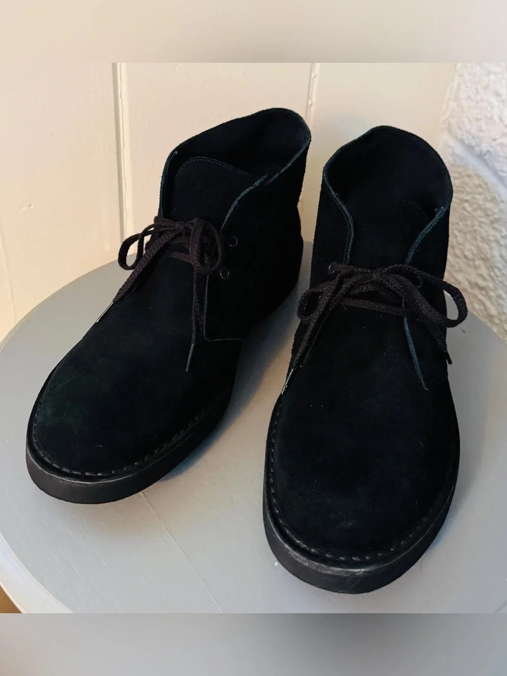 Clark's Black Suede Desert Chukka Boots  excellent